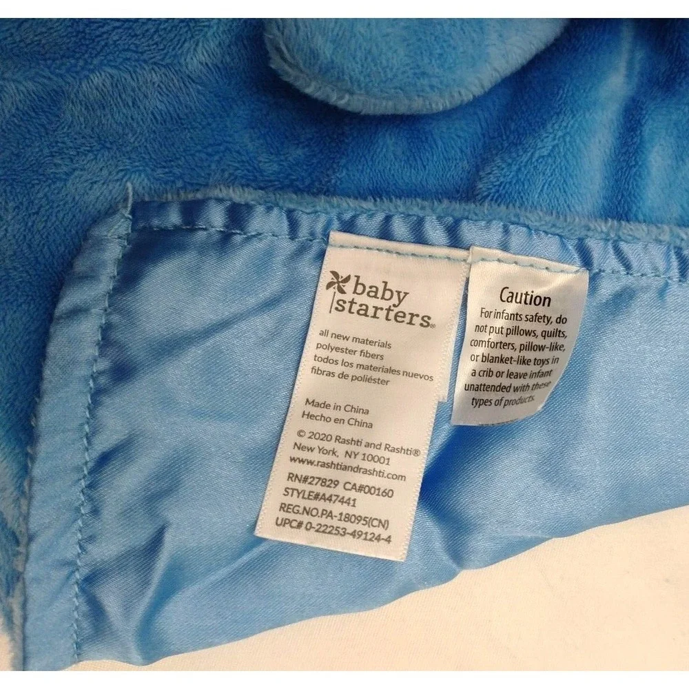 Baby Starters Blue Little Wild Thing Dinosaur Security Blanket Lovey Rattle Toy